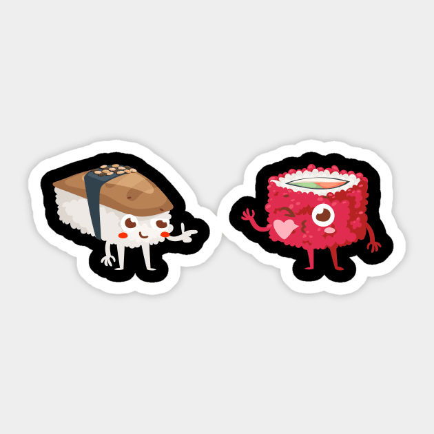 Sushi in Love T-Shirt Sticker by loltshirts